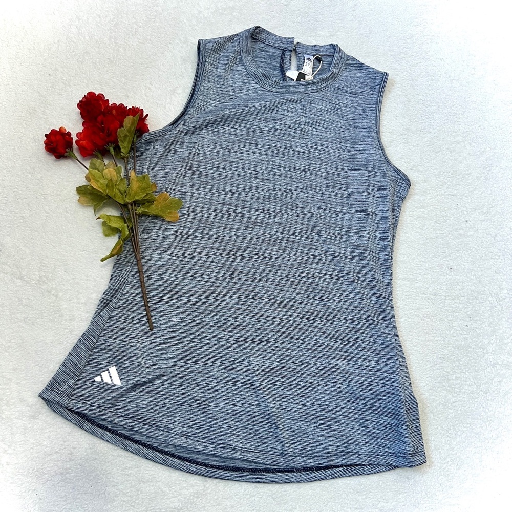 Adidas NWT Essentials Heathered Mock Neck Golf Tank Top - Small
